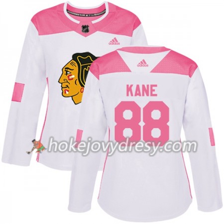Dámské Hokejový Dres Chicago Blackhawks Patrick Kane 88 Bílá 2017-2018 Adidas Růžová Fashion Authentic